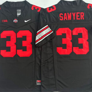 Men's Ohio State Buckeyes #33 Jack Sawyer Black 2025 F.U.S.E. Limited Stitched Jersey