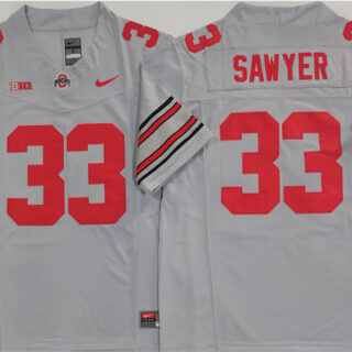 Men's Ohio State Buckeyes #33 Jack Sawyer Grey 2025 F.U.S.E. Limited Stitched Jersey