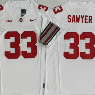 Men's Ohio State Buckeyes #33 Jack Sawyer White 2025 F.U.S.E. Limited Stitched Jersey