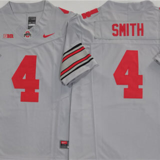 Men's Ohio State Buckeyes #4 Jeremiah Smith Grey 2025 F.U.S.E. Limited Stitched Jersey