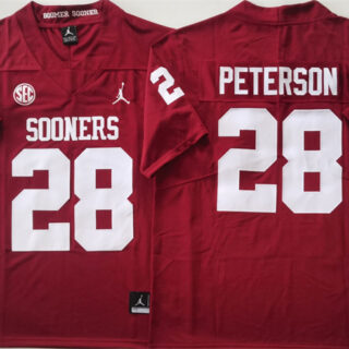 Men's Oklahoma Sooners #28 Adrian Peterson Red Stitched Jersey