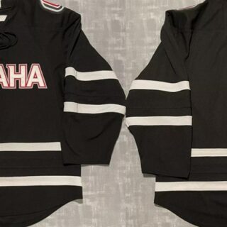Men's Omaha Mavericks Black Stitched Hockey Jersey