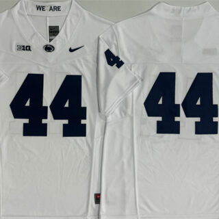 Men's Penn State Nittany Lions #44 Davis Warren White 2024 F.U.S.E. No Name Stitched Jersey