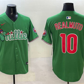 Men's Philadelphia Phillies #10 J.T. Realmuto Green Phanatic Limited Stitched Jersey