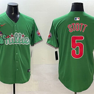 Men's Philadelphia Phillies #5 Bryson Stott Green Phanatic Limited Stitched Jersey