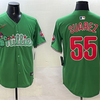 Men's Philadelphia Phillies #55 Ranger Suarez Green Phanatic Limited Stitched Jersey