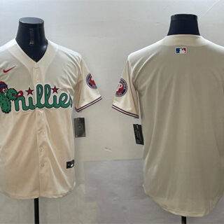 Men's Philadelphia Phillies Blank Cream Phanatic Limited Stitched Jersey