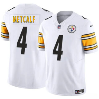 Men's Pittsburgh Steelers #4 DK Metcalf White 2024 F.U.S.E. Vapor Untouchable Limited Stitched Jersey