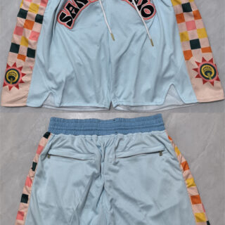 Men's San Antonio Spurs Light Blue City Edition Shorts (Run Small)