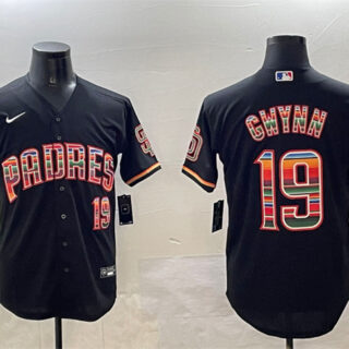 Men's San Diego Padres #19 Tony Gwynn Black Mexico Cool Base Stitched Baseball Jersey
