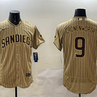 Men's San Diego Padres #9 Jake Cronenworth Brown Flex Base Stitched MLB Jersey