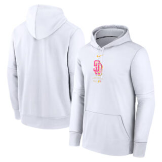 Men's San Diego Padres White Collection City Connect Practice Performance Pullover Hoodie