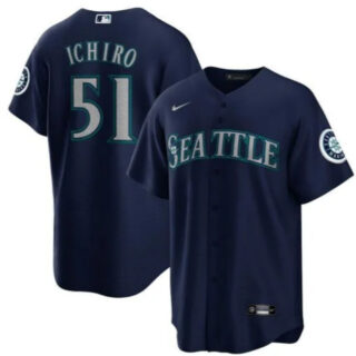 Men's Seattle Mariners #51 Ichiro Suzuki Navy Cool Base Stitched Baseball Jersey