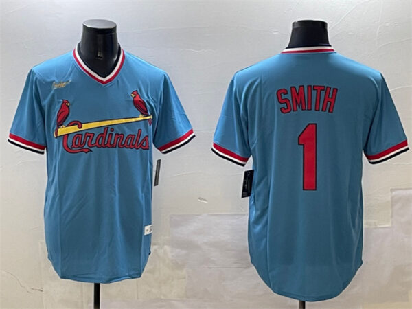 Men's St. Louis Cardinals #1 Ozzie Smith Blue Stitched Baseball Jersey