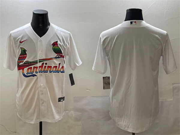 Men's St. Louis Cardinals Blank White Cool Base Stitched Baseball Jerseys