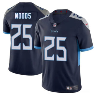 Men's Tennessee Titans #25 Xavier Woods Navy 2025 Vapor Untouchable Stitched Jersey