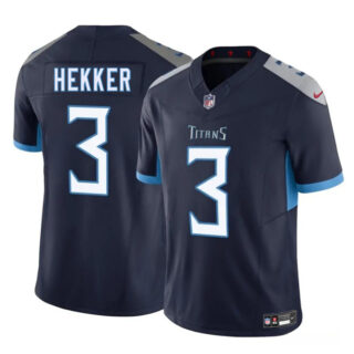 Men's Tennessee Titans #3 Johnny Hekker Navy 2025 F.U.S.E. Vapor Limited Stitched Football Jersey