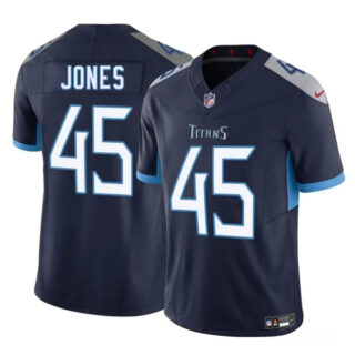 Men's Tennessee Titans #45 Dre'Mont Jones Navy 2025 F.U.S.E. Vapor Limited Stitched Football Jersey