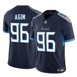 Men's Tennessee Titans #96 McTelvin Agim Navy 2025 F.U.S.E. Vapor Limited Stitched Football Jersey