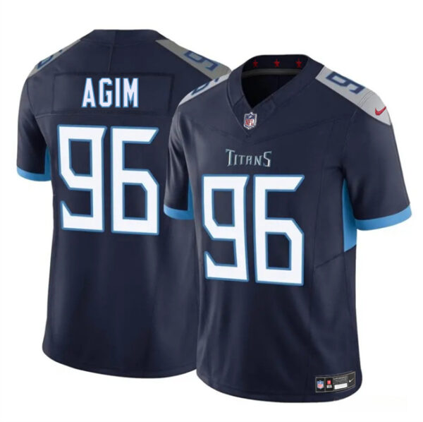 Men's Tennessee Titans #96 McTelvin Agim Navy 2025 F.U.S.E. Vapor Limited Stitched Football Jersey
