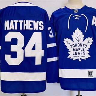 Men's Toronto Maple Leafs #34 Auston Matthews Blue 2024-25 Stitched Jersey