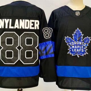 Men's Toronto Maple Leafs #88 William Nylander Black 2024-25 Stitched Jersey