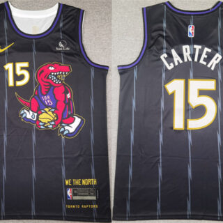 Men's Toronto Raptors #15 Vince Carter Black 2025 Stitched Basketball Jersey