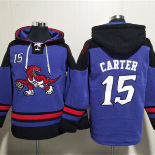 Men's Toronto Raptors #15 Vince Carter Purple Lace-Up Pullover Hoodie