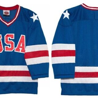 Men's USA Hockey Custom Blue 1980 Miracle On Ice Stitched Hockey Jersey