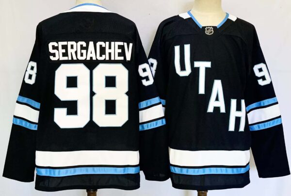 Men's Utah Hockey Club #98 Mikhail Sergachev Navy 2024-25 Stitched Jersey
