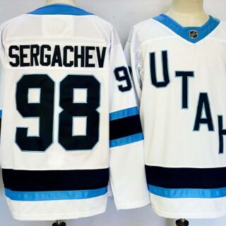Men's Utah Hockey Club #98 Mikhail Sergachev White 2024-25 Stitched Jersey