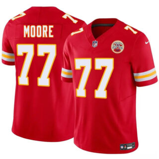 Men's Kansas City Chiefs #77 Jaylon Moore Red 2025 F.U.S.E. Vapor Untouchable Limited Stitched Football Jersey