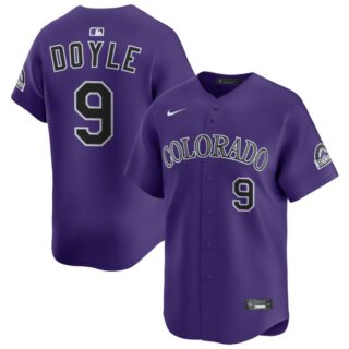 Men's Colorado Rockies #9 Brenton Doyle Purple Limited Stitched Baseball Jersey