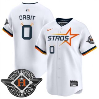 Men's Houston Astros #0 Orbit White 2025 City Connect Limited Stitched Baseball Jersey