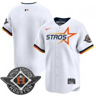 Men's Houston Astros Blank White 2025 City Connect Limited Stitched Baseball Jersey