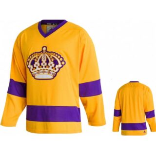 Men's Los Angeles Kings Blank Yellow Adidas Stitched Hockey Jersey
