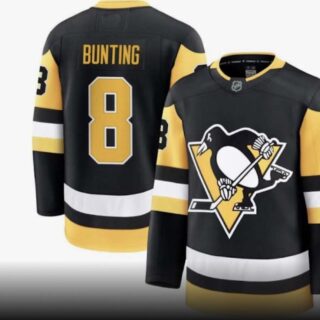 Men's Pittsburgh Penguins #8 Bunting Black 2024-25 Alternate Stitched Hockey Jersey