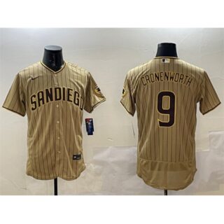 Men's San Diego Padres #9 Jake Cronenworth Brown Flex Base Stitched MLB Jersey