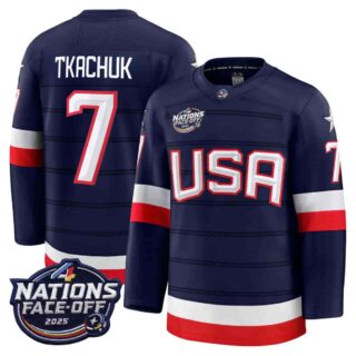 USA 4 Nations Face-Off 2025 Premium Brady Tkachuk 7 All Stitched Jersey