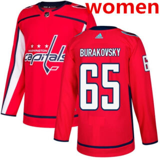 Women's Washington Capitals #65 Andre Burakovsky Red Home Authentic Stitched NHL Jersey