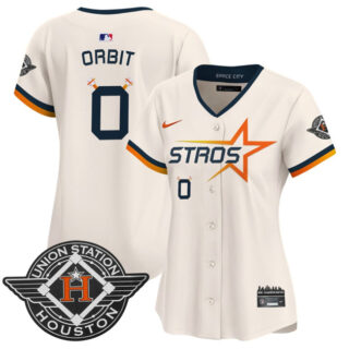 Women's Houston Astros #0 Orbit Cream 2025 City Connect Limited Stitched Baseball Jersey(Run Small)