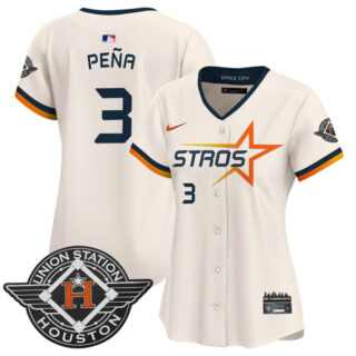 Women's Houston Astros #3 Jeremy Pena Cream 2025 City Connect Limited Stitched Baseball Jersey(Run Small)