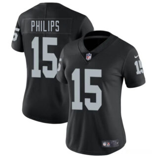 Women's Las Vegas Raiders #15 Kyle Philips Black 2025 Vapor Stitched Jersey(Run Small)