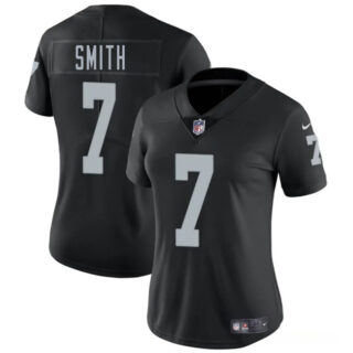 Women's Las Vegas Raiders #7 Geno Smith Black 2025 Vapor Stitched Jersey(Run Small)