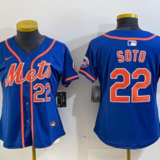 Women's New York Mets #22 Juan Soto Royal 2025 Spring Training Alternate Limited Stitched Baseball Jersey(Run Small)
