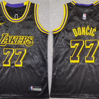 Youth Los Angeles Lakers #77 Luka Doncic Black 2025 City Edition Stitched Basketball Jersey