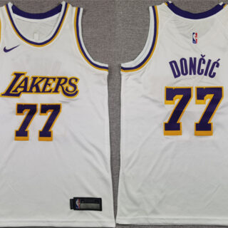 Youth Los Angeles Lakers #77 Luka Doncic White 2025 Association Edition Stitched Basketball Jersey