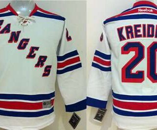 Youth New York Rangers #20 Chris Kreider White Jersey