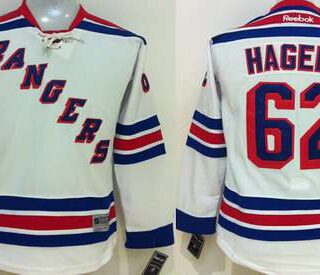 Youth New York Rangers #62 Carl Hagelin White Jersey