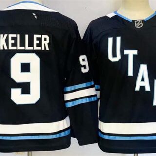 Youth Utah Hockey Club #9 Clayton Keller Navy 2024-25 With C Patch Stitched Jersey